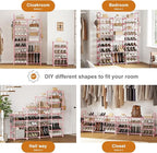 WOWLIVE 9 Tiers Shoe Rack Shoe Storage Shoe Organizer 50-55 Pairs Shoe Tower Unit Shelf Durable Metal Pipes with Plastic Conn