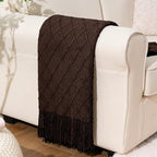 BATTILO HOME Dark Brown Throw Blanket for Couch, Chocolate Knit Throw Blankets for Home Decor, Decorative Brown Blanket for F