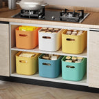 ORGIDOL 10 Pack Colorful Plastic Storage Bins, Storage Container for Organizing, Colored Storage Boxes with Handle for Shelve