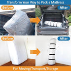 Storage Logic Foam Mattress Vacuum Bag for Moving, Storage, Vacuum Seal Mattress Bag with Straps (Queen/Full/Full-XL)