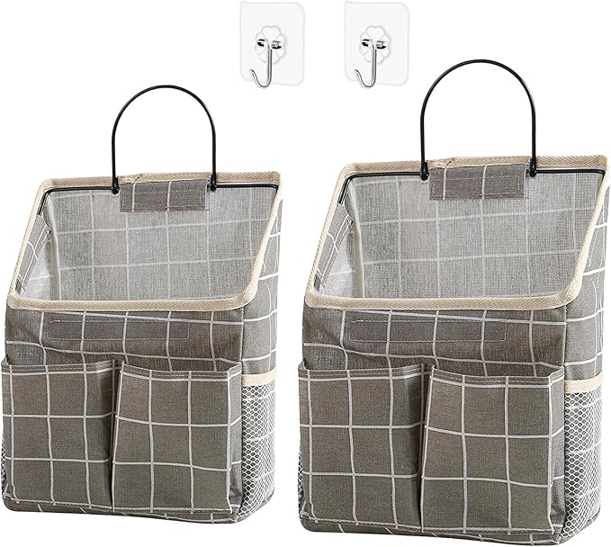 2pcs Wall Hanging Storage Bag,Wall Hanging Organizer Bags with Pockets, Wall Organizer Storage for Dormitory Bathroom Bedroom