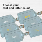Personalized Monogrammed Leather Luggage Tags - 2 Pack