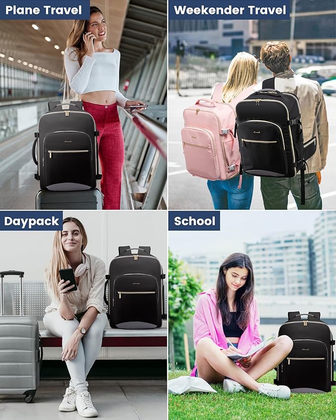 LOVEVOOK Travel Backpack for Women with Waist Strap,40L Cute Carry on Backpack Travels Essentials Personal Item Backpack for 