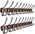 Dseap Coat Rack Wall Mount - 38” Long 10-Tri-Hooks Heavy Duty Coat Hanger Rail Wall Hooks for Hanging Coats Hats Clothing Clo