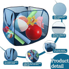 Pop up Pool Toy Storage Bin,22"X22"X22"Pool Float Organizer Bag with 2 Side Pockets Mesh Swimming Pool Toys Organizer with 4 