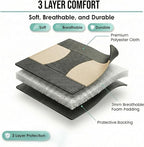 FH Group Flat Cloth Full Set Car Seat Covers Three Row 7 Seater - Universal Fit for Cars, Trucks & SUVs Beige