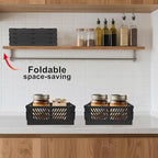 2 Pack Mini Foldable Small Plastic Baskets for Organizing and Storage，Collapsible Storage Crates,Mini Bins for Home Kitchen B