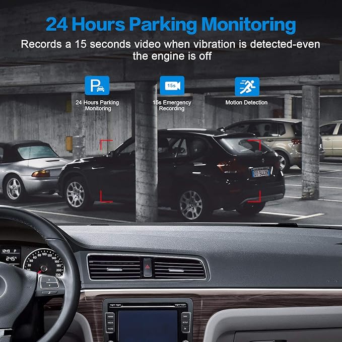 Dash Cam Front with 32G SD Card, BOOGIIO 1080P FHD Car Driving Recorder 3'' IPS Screen 170°Wide Angle Dashboard Camera Alumin