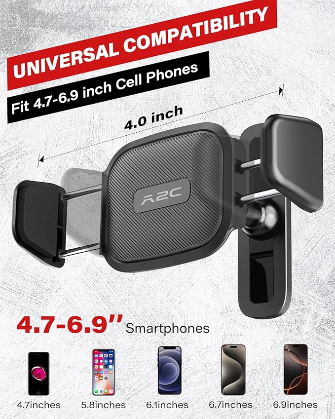 APPS2Car Magnetic Phone Holder for Gym, Aluminum Alloy Base and Joint 360 Adjustable, Compatible with 4.7-6.9" All Phones & Heavy Case, Grey