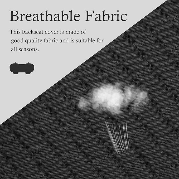 Car Back Seat Cover,Non-Slip & Breathable Bench Seat Cover with Side Pockets for Car Storage & Protecting Interiors,Universal