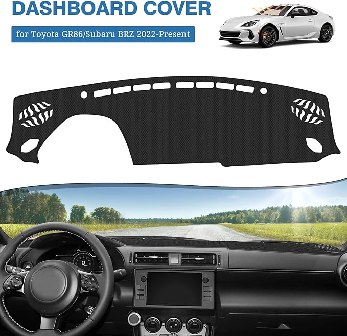 FIILINES Dash Cover for Toyota GR86/Subaru BRZ 2022-2026, Dashboard Mat Cover Accessories Sunshade Nonslip Mesh Protector No 