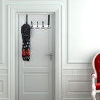 Dseap Over The Door Hook Hanger - Fits 1 3/8" to 1 3/4" Standard Doors | 5 Tri Hooks Heavy Duty Towel/Coat Rack | Door Organi