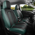 FREESOO Leather Car Seat Covers Full Set, Green Black Waterproof Seat Covers for Cars Trucks SUV, Luxury Front Car Seat Cover