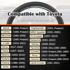 GIANT PANDA Car Steering Wheel Cover for Toyota RAV4,Camry,Highlander,Corolla,Prius,Tacoma,Standard Size - Black+Red Line