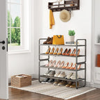 SNTD Shoe Rack - Expandable Shoe Organizer for Closet, Adjustable Metal Shoe Shelf Storage, Stackable Long Shoe Stand Holder 