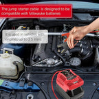 Car Jump Starter Adapter for Milwaukee 18V MAX - 11AWG Heavy Duty Booster Cable for 3.5L Vehicles (Battery Not Included)