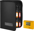 Sdstone Portable Zippered Key Organizer,Fireproof and Waterproof Key Binder with 24 Key Tags Key Case,Portable Manager, Landl