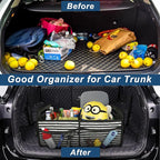 Deosk Car Trunk Organizer for SUVs, Cars and Trucks with 6 Big Pockets, Waterproof Polyester Storage Box