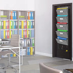 Homyfort Over the Door File Organizer, Hanging Wall File Folders with 5 Large Pockets for Papers, Charts, Mails, Magazine, Of