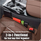Seat Gap Storage Box for Your Car,Trucks, Auto Seat Gap Filler Organizer 2 Pack, Fill the Gap Space Between the Console and Side Seats, Universal Car Accessories Gap Storage Organizer, Brown