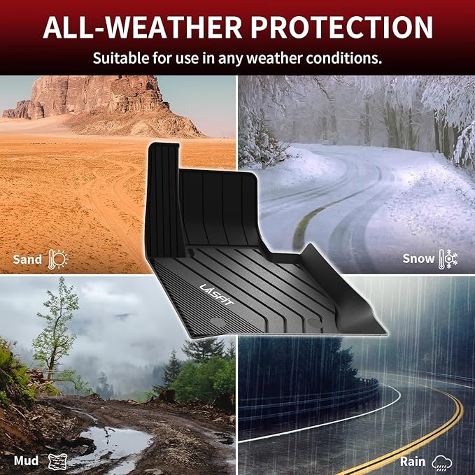 LASFIT Floor Mats Fit for BMW X3 2011-2017 & BMW X4 2015-2018 xDrive28i, xDrive28d, xDrive35i, M40i, Custom Fit TPE All Weather Waterproof Floor Liners Front & Rear Rows Car Mat, Black