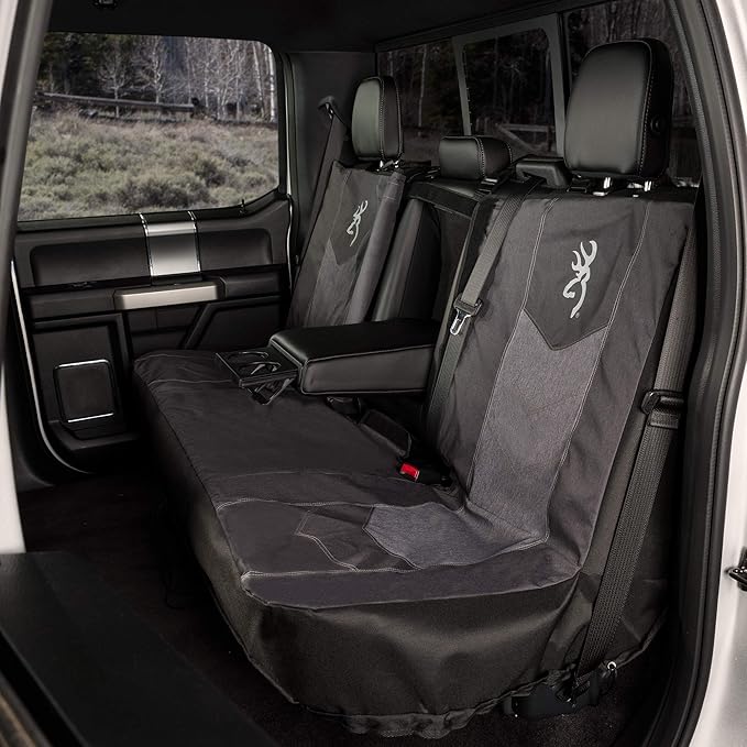 Browning Universal Low Back and Bench Seat Covers, Water and Dirt Resistant Car, Truck, and SUV Seat Covers, Chevron (Heather