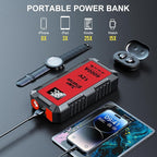 6000A Car Jump Starter, 12V Jump Starter Battery Pack (All Gas,up to 10.0L Diesel Engine) Jumper Cables Portable Lithium