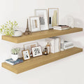 Vivelove 12 Inch Deep Floating Shelves 47.2 inch Long, 2 Inch Thick Wall Shelves with Invisible Brackets, Shelf for Bedroom B
