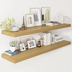 Vivelove 12 Inch Deep Floating Shelves 47.2 inch Long, 2 Inch Thick Wall Shelves with Invisible Brackets, Shelf for Bedroom B