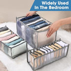 14 Pcs 6 Different Sizes Upgraded Wardrobe Clothes Organizer Jeans Organizer for Closet Foldable Pants Storage with Compartme
