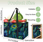 Reusable Grocery Bags Heavy Duty Shopping Bags Foldable Large Tote Bags with Long Handles & Hard Bottom