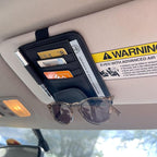 Pennzoil Mini Car Sun Visor Organizer Auto Interior car interior accessories - Car Visor Organizer -4 Card Slots, Pen Holder, Eyeglass Clip, Large Pocket -Small Size 5” x 6”x 0.50” Sunvisor Organizers