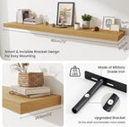 Fun Memories 72 Inch Fireplace Mantel Shelf, 12 Inch Deep Shelves for Display & Wall Storage, Rustic Wood Wall Shelf, Extra L