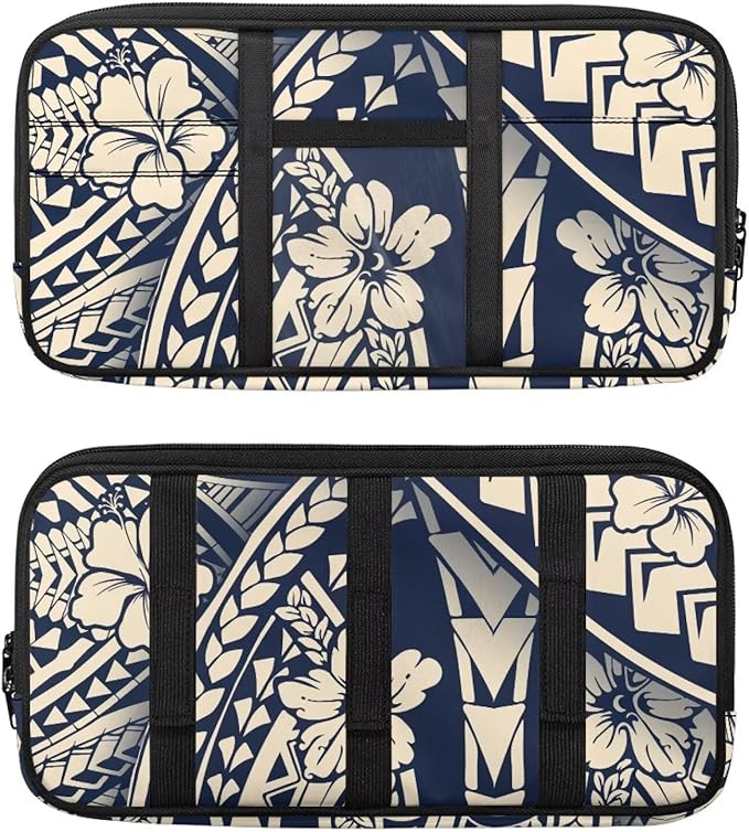 Floral Zippered Car Sun Visor Organizer with Picture Holder and Multi-Pocket Visor Storage Organizer for Truck with Adjustable Straps Easy Installation Universal Fit for Most Cars SUV