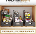 2 Pack 19IN-Depth Under Sink Organizer,Pull Out Cabinet Organizer With Smooth Cylindrical Rail,Metal Slide Out Drawer for Kit