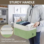 BALEINE 2 Pack Fabric Closet Storage Bins for Shelves, Linen Closet Organizers and Storage, Decorative Baskets for Organizing