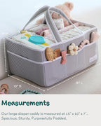 Lily Miles Baby Diaper Caddy Organizer, Girl Nursery Storage Basket with 8 Pockets, Baby Organizer and Storage, Easy-to-Clean
