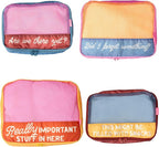 ban.do Getaway Polyester and Mesh Packing Cube Set, Includes 4 Foldable Luggage Organizers in Various Sizes (Really Important