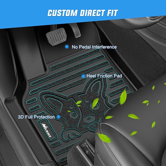 Nilight TPE Floor Mats & Cargo Mats Set for Tesla Model Y (5 Seat only) 2021 2022 2023 2024 2025 All Weather Custom Fit Heavy Duty Floor Liners