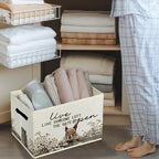 Rustic Squirrel Storage Bins & Boxes with Handles, Farmhouse Squirrel Foldable Basket for Organizing, Live Like Someone Left 