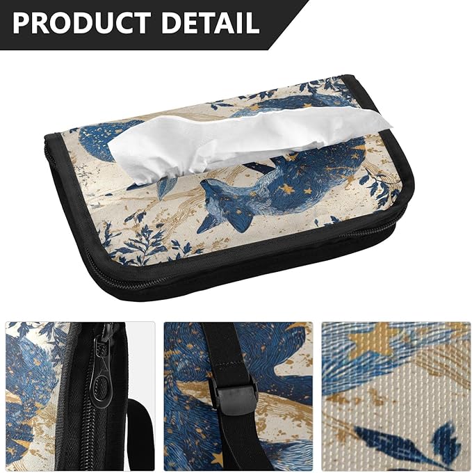 Car Tissue Holder Car Visor Organizer Tissue Box Holder for Car Sun Visor Organizer with Car Vehicle Accessories Essentials Interior for Women Men Starry Night Fox Bunny Beige