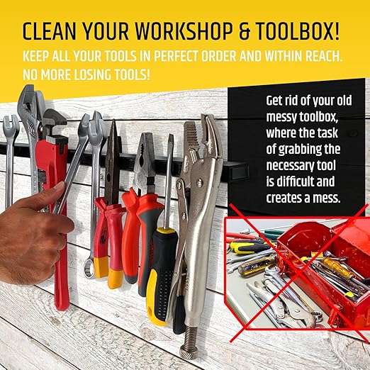 24" Heavy-Duty Magnetic Tool Holder (Upgraded Version) - Extremely Powerful Magnetic Pull Force to Hold Heavy Tools - Profess