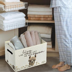 Rustic Alpaca Storage Bins & Boxes with Handles, Farmhouse Alpaca Foldable Basket for Organizing, Live Like Someone Left the 