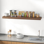 Dreamland 55" Floating Shelves for Wall, 12" Deep Thicker Walnut Floating Shelves, Wall-Mounted Shelves for Bedroom, Living R