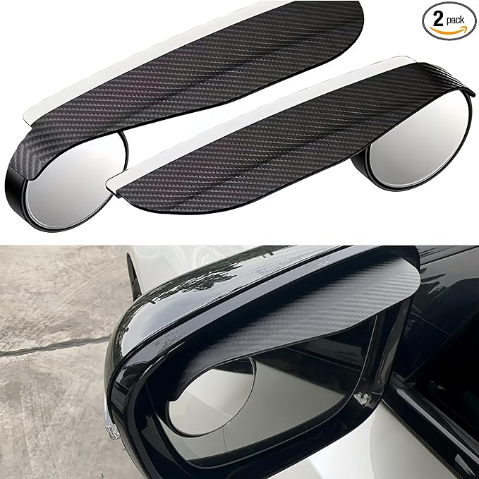 Car Blind Spot Mirror and Rearview Mirror Rain Cover, 2-in-1 Multi-functional Design for Enhanced Safety Driving with Expanded Field of View