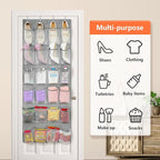 FENTEC 2 Pack Over the Door Shoe Organizer Hanging Shoe Organizer for Closet, Space Saving Mesh Large Pocket Shoe Storage and