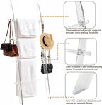 MESAILUP Blanket Ladder 5.6FT for Bathroom, 4 Tier Modern Decor Waterproof Blanket Holder for Living Room and Bedroom, Easy A