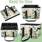 Reusable Grocery Bags Heavy Duty Shopping Bags Foldable Large Tote Bags with Long Handles & Hard Bottom