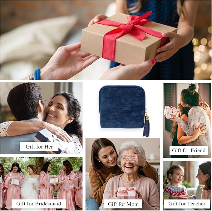Stratalife Travel Jewelry Case Organizer for Women Wedding Gift Portable Jewelry Box with Small Pouches for Healing Crystal B