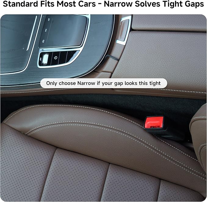 Car Seat Gap Filler Set of 2, 3IN1 Seat Side Gap Filler Plug with Storage Slot & Hook Function, Soft Foam Universal Fit Car SUV Truck Fill Gap Between Seats Console Organizer（Standard L Gray）
